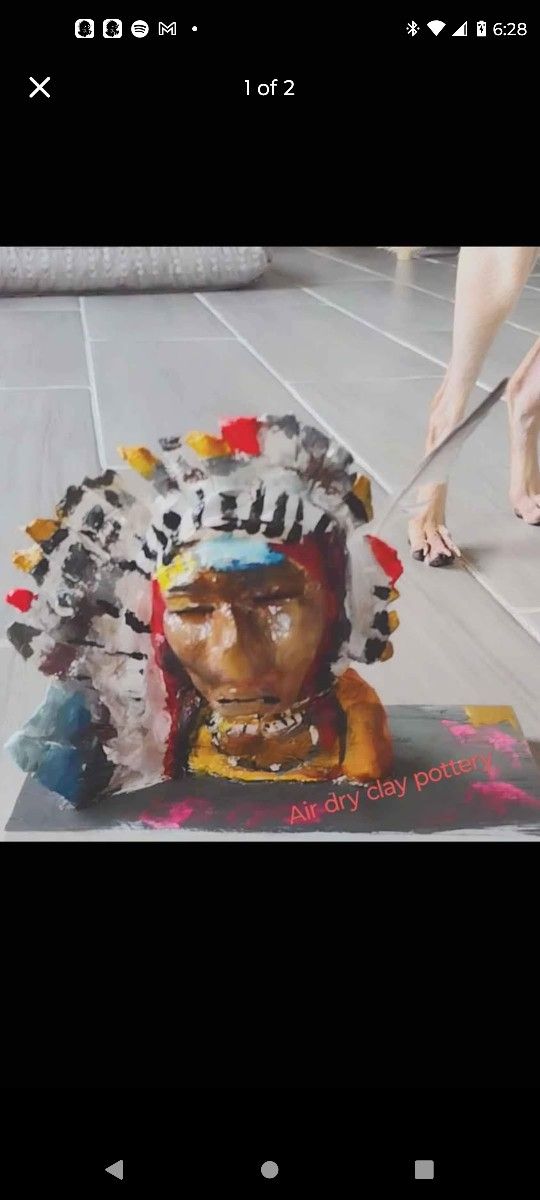 INDIAN CHIEF BUST-HEAD STATUE