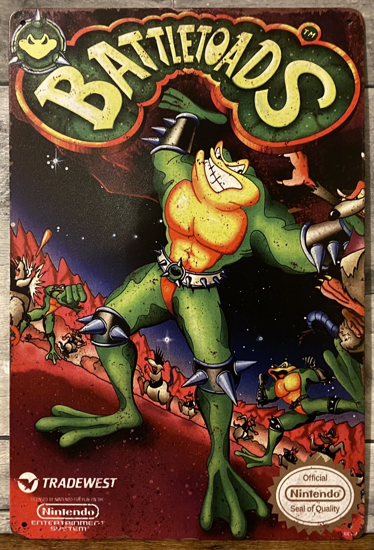 Nintendo Battletoads Decorative Metal Tin Sign Poster Retro Man Cave Game Room