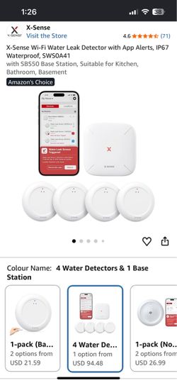 X-Sense Wi-Fi Water Leak Detector Kit