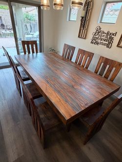Solid wood dining table