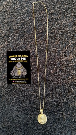 14k Pendant 10k Thin Rope Chain Set