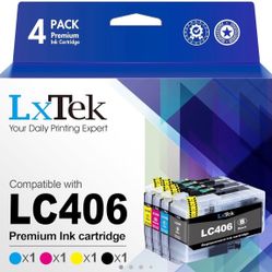 4 Pack Compatible LC 406 XL LC-406XL Extra Capacity Ink Cartridge for Brother
