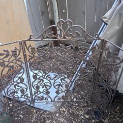 Vintage Cast Iron Fireplace Screan Ornate Grape And Vine Design
