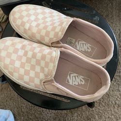 Vans Pink Checkered Shoes. Light Pink Size 7. 