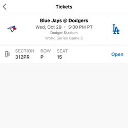 Dodgers Game 5 Ticket