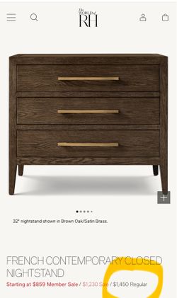 Restoration Hardware French Contemporary  Small 3Drawer Dresser