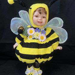 The Heritage Signature Collection Girl Bumble Bee and Flowers Porcelain Doll 2005