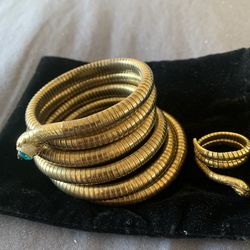 Vintage 24kt Gold Snake Bracelet