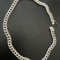 125 Gram Silver Necklace With CZ Stones 925 TG Stamp