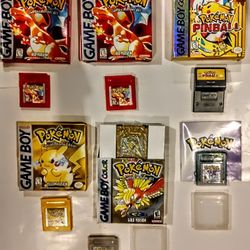 Rare Pokemon Gold Version ,  Silver Version ,  Crystal Version , Yellow Version & Red (x2)Version For Game Boy Color