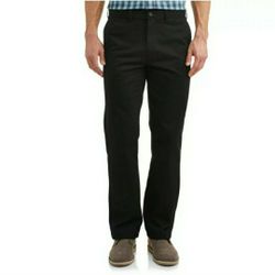 #10403-10 🔥🔥Men's Flat Front Wrinkle Resistant Pants,Black,32X30.
