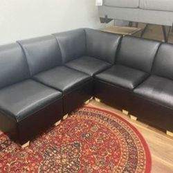 New Black Faux Leather Modular Sectional *high Quality Frame*