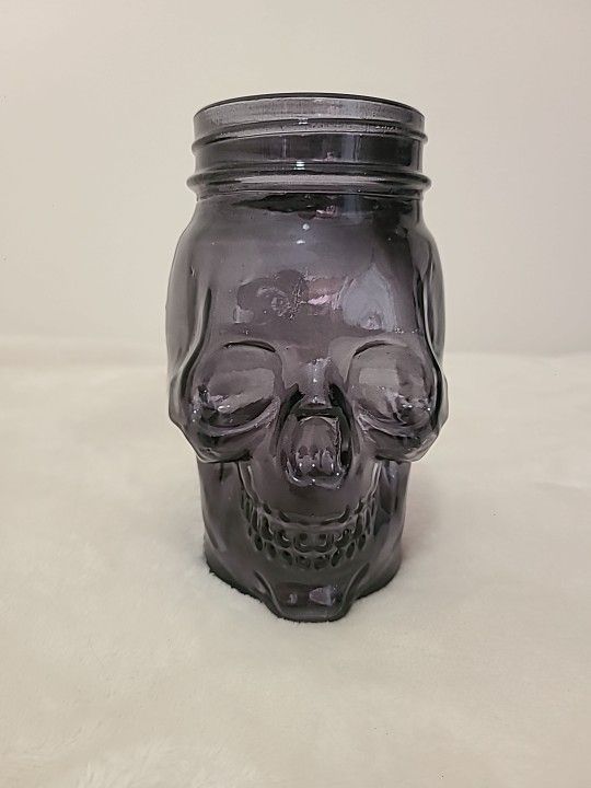 Target Halloween Black Glass Skull Jar (No Lid) 5.5"
