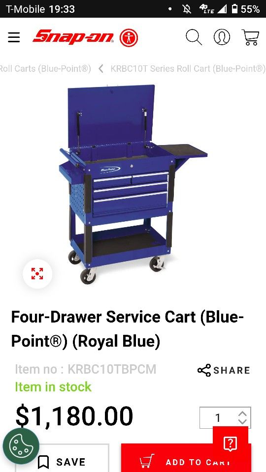 Blue Point Service Cart
