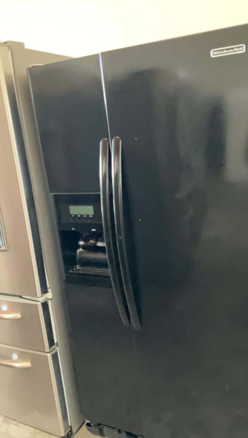 Kitchen Aid Side-by-Side Black Refrigerator Fridge
