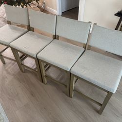 Nathan James Modern Upholstered Bar Stools (4)