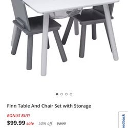 Table Set w/ Chairs and Storage for Kids 