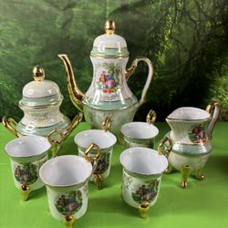Imperial Design Japanese English Scene Iridescent Tea Set