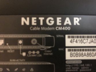 Cable Modem Internet NetGear