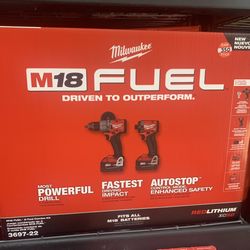 Milwaukee New Kit Hammer Drill And Impact Fuel Brushless 