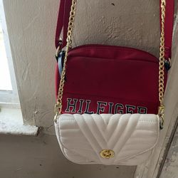 Hillfigure Purses White And Red Small