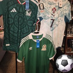 Adidas Nike Puma Mens Jerseys Futbol Mexico  Portugal Brasil Size Large XL 2xl No Trade 