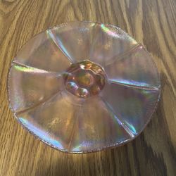 75th Anniversary FENTON CARNIVAL STRETCH glass VELVA ROSE FLARED BOWL