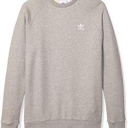 Adidas Essential Crewneck Xxl 2xl Sweatshirt Heather Grey 