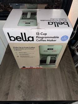 Bella 12-Cup Programmable Drip Coffee Maker - Seaglass Mint Green