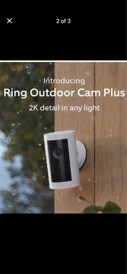 Ring Outdoor Cam Plus, plug in with 2K Video and Ring Vision, Low-Light Sight, and Mount-Anywhere Versatility (White)  Brand new - in sealed box.   Pi
