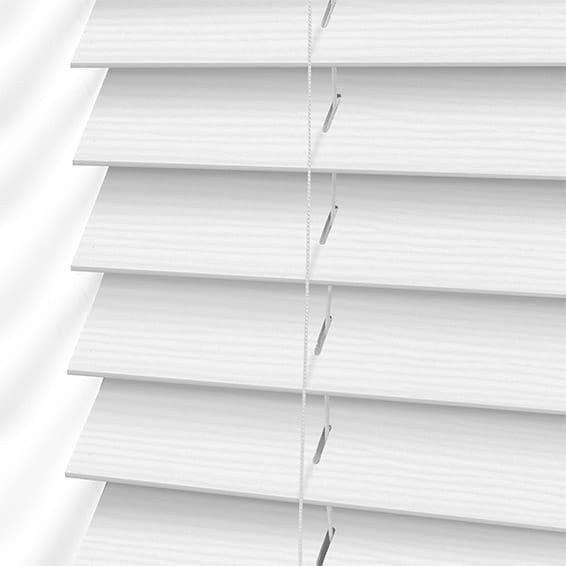 Brand New Premium 2" White Faux Wood Blinds With Crown Valance
