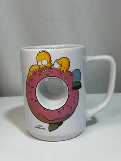 Homer Simpson Universal Studios The Simpsons Donut Hole 10oz Ceramic Mug White