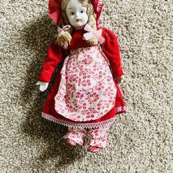 Antique Porcelain & Yarn Doll 