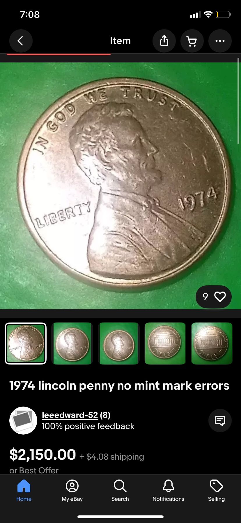 1974 Rare Penney No Mint Mark