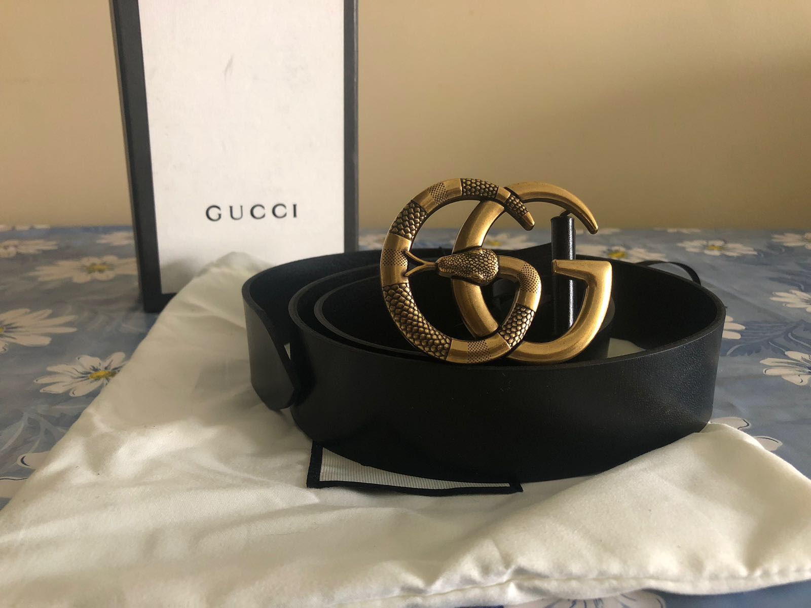 Gucci Snake Brass GG Belt *Authentic*