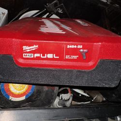M12 FUEL 12V Lithium-Ion Brushless Cordless 3/8 in. Impact Wrench Kit w/Two 2.0 Ah Batteries, Charger and Hard Tool Case.