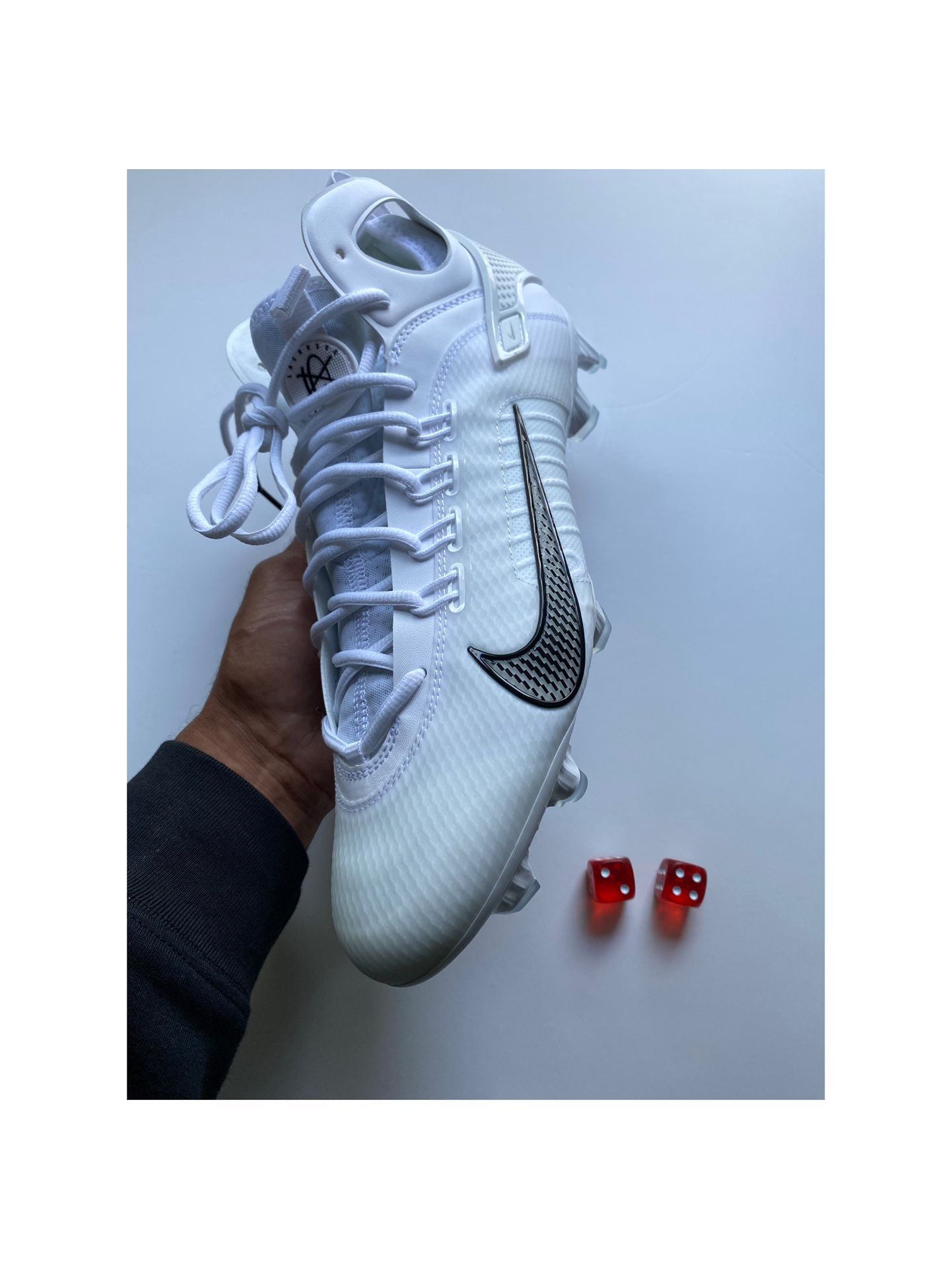 Nike Huarache 9 Elite LAX Lacrosse Cleats 'White' Men’s sz 13 NEW NO BOX!