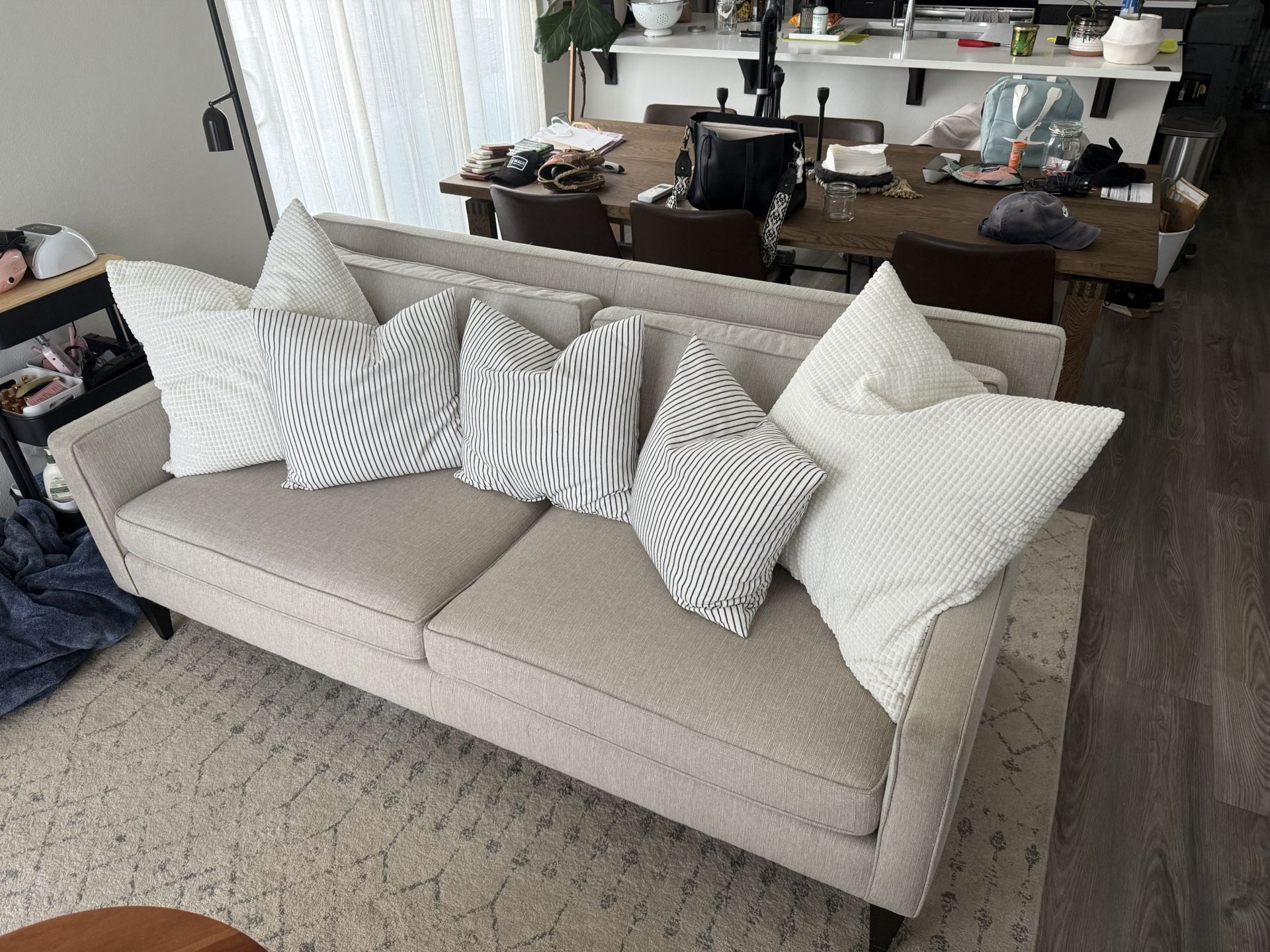 Crate and Barrel Couch - Light Grey