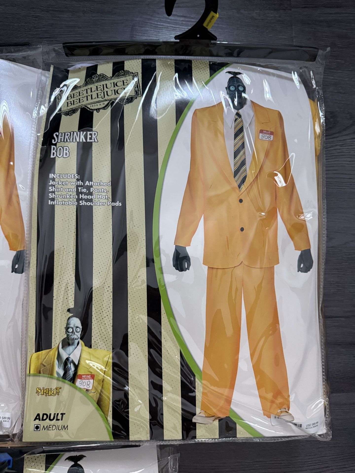 Spirit Halloween Beatlejuice Shrinker Bob Costume Brand New Size Large