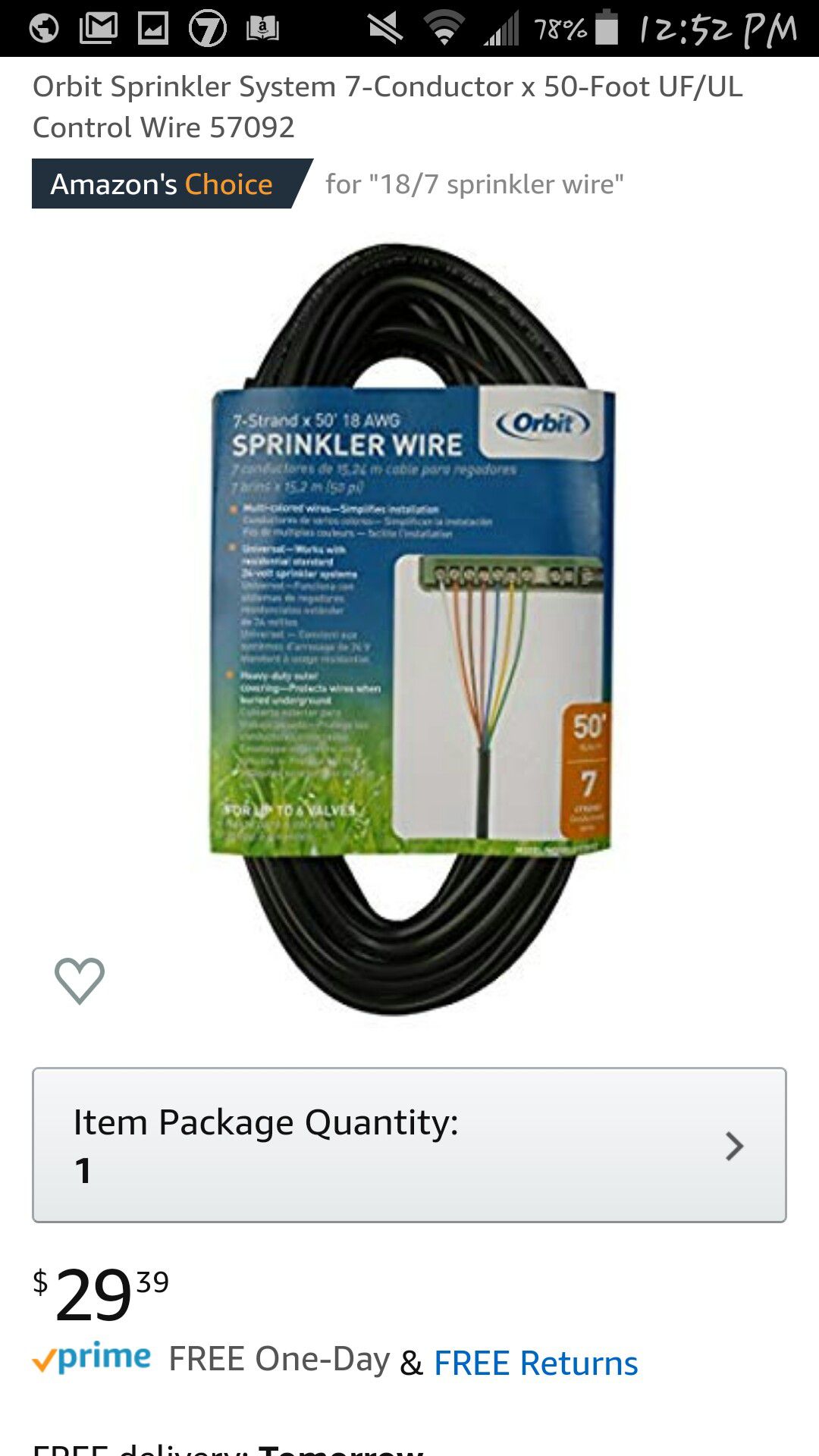 Sprinkler Wire