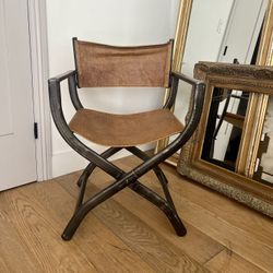 Restoration Hardware Leather “1970s French Directors Chair” RH Side Accent