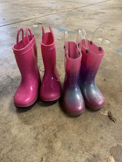 Light Up Rainbow Size 5 And Pink Size 6 Rain boots