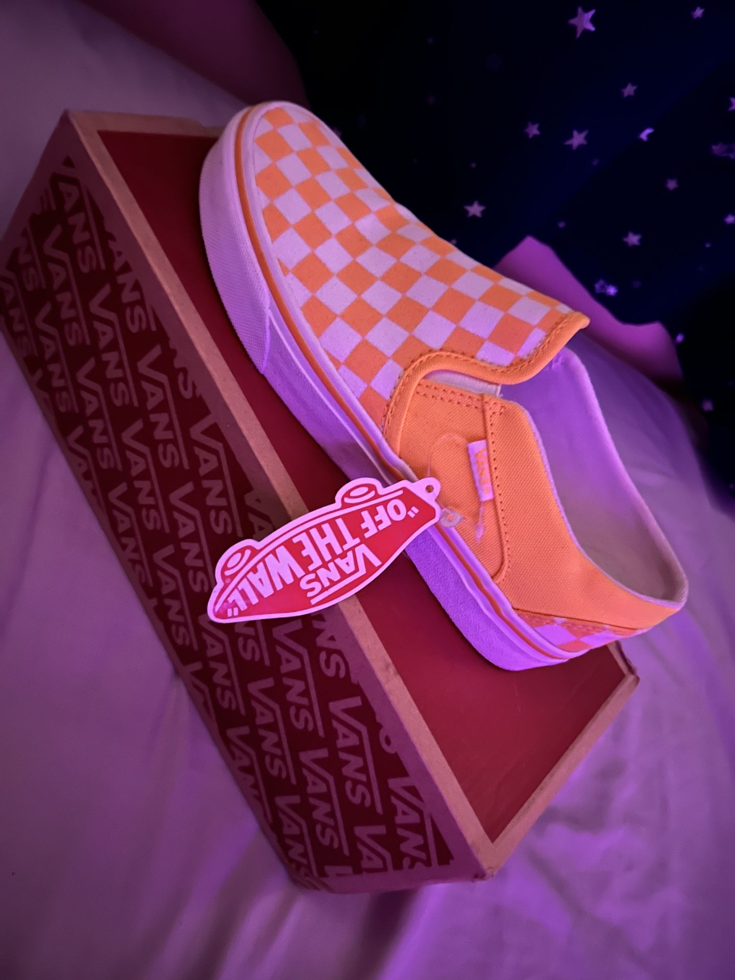 Orange Chkrbrd Vans