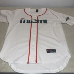 Miami Hurricanes Nike Baseball Jersey Mens Xl White Clean Ncaa Vintage Acc Sewn
