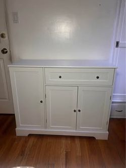 SALE! New Modern Kitchen Buffet With Door & Drawer, Coffee Bar Storage – White