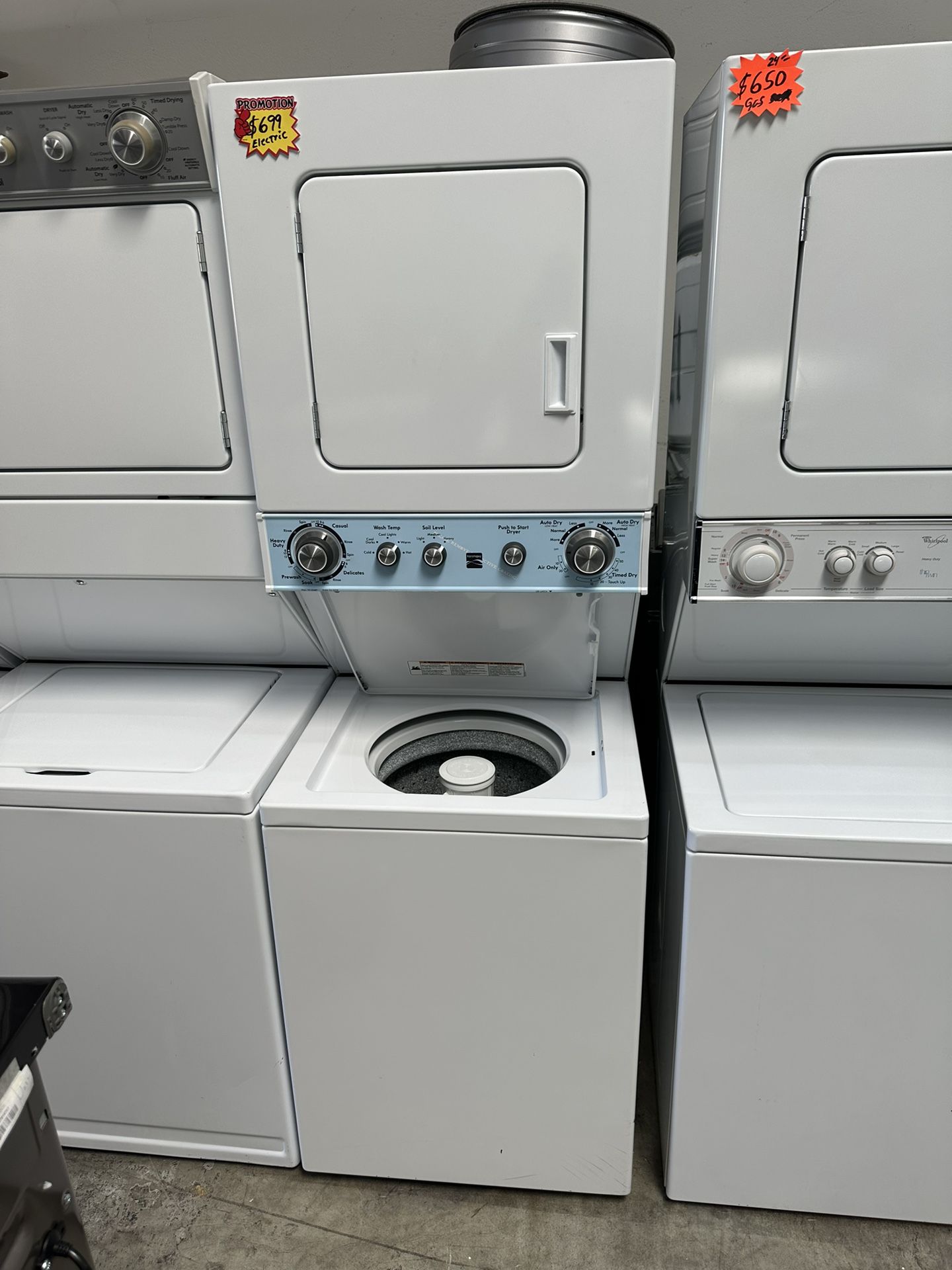 Like New Kenmore Stackable Washer And Electric Dryer 
