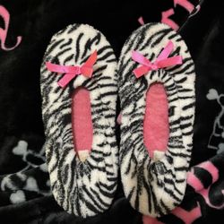 zebra print slippers