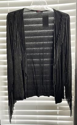 *NWT* T-Party Fringed Cardigan - Women’s Size S -Biker-Esque -Open Front -Gothic