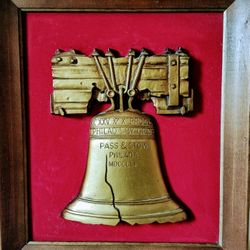 Vintage Wood-Framed Liberty Bell