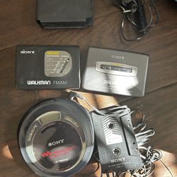 Vintage Sony Walkman Set – Fully Working – With Original Accessories 